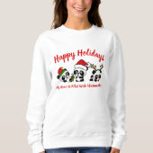 Personalisierte Weihnachtszeit Pandas Langschläfch Sweatshirt (Vorderseite)
