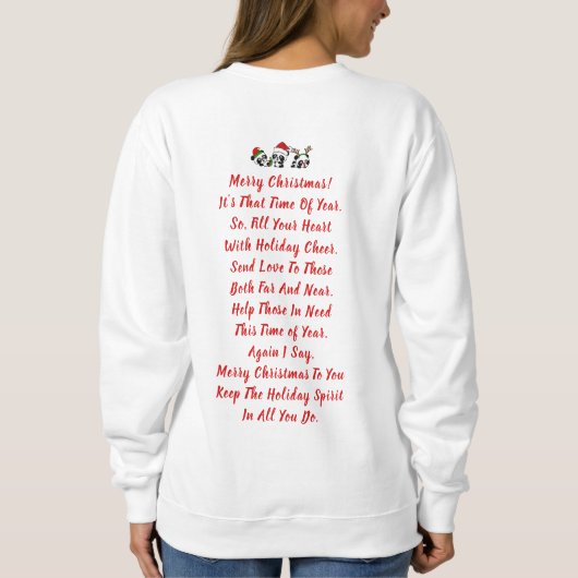 Personalisierte Weihnachtszeit Pandas Langschläfch Sweatshirt (Rückseite)