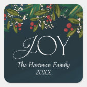 Personalisierte Weihnachtszeit Quadratischer Aufkleber (Vorderseite)