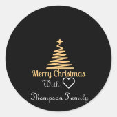 personalisierte Weihnachtszeit Runder Aufkleber (Vorderseite)
