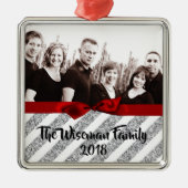 Personalisierte Weihnachtszeit Silv Glitzer FOTO O Ornament Aus Metall (Vorne)