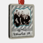 Personalisierte Weihnachtszeit Silv Glitzer FOTO O Ornament Aus Metall (Rechts)