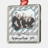 Personalisierte Weihnachtszeit Silv Glitzer FOTO O Ornament Aus Metall (Links)