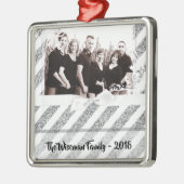 Personalisierte Weihnachtszeit Silv Glitzer FOTO O Ornament Aus Metall (Links)