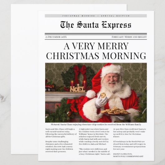 Personalisierte Weihnachtszeitung (Vorne/Hinten)