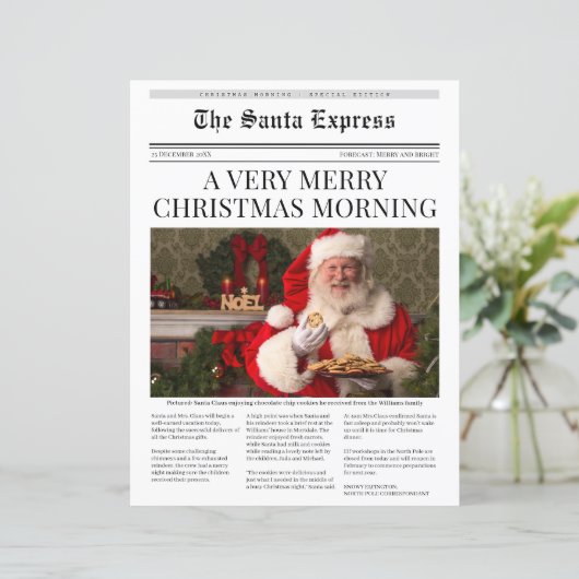 Personalisierte Weihnachtszeitung (Stehend Vorderseite)