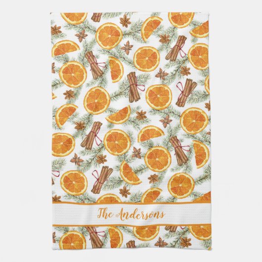 Personalisierte Weihnachtszitrone Geschirrtuch (Vertikal)