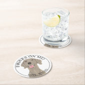 Personalisierte Weimaraner-Hunde-Hochzeit Runder Pappuntersetzer (Vor Ort)