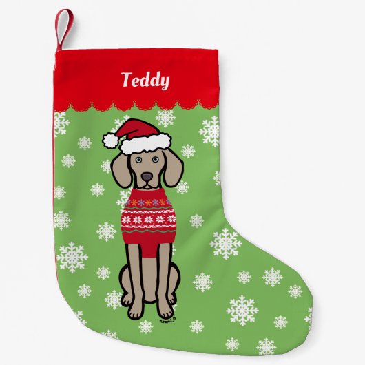 Personalisierte Weimaraner Kleiner Weihnachtsstrumpf (Vorderseite)
