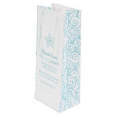 Personalisierte Weinbeutel mit Seesternblauer Gast Geschenktüte Für Weinflaschen (Rückseite Schrägansicht)