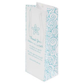 Personalisierte Weinbeutel mit Seesternblauer Gast Geschenktüte Für Weinflaschen (Vorderseite Schrägansicht)