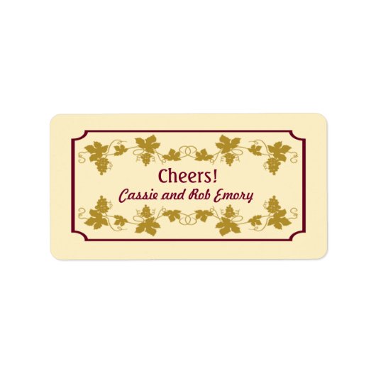 Personalisierte Weinetiketten Adressaufkleber (Vorne)