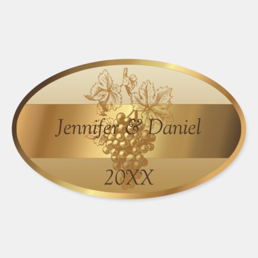 Personalisierte Weinetiketten Ovaler Aufkleber (Vorderseite)
