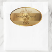 Personalisierte Weinetiketten Ovaler Aufkleber (Tasche)