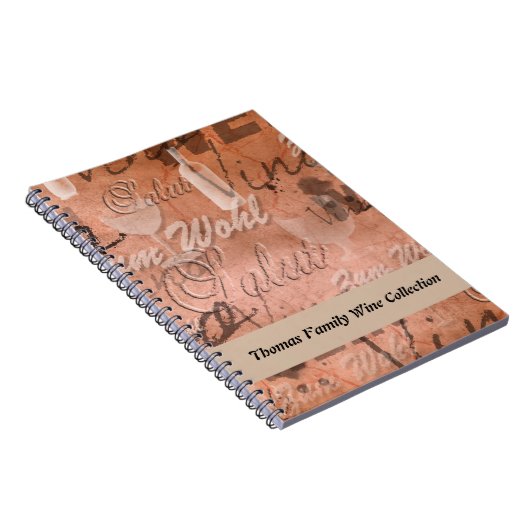 Personalisierte Weinkollektionsliste Notizblock (Rechte Seite)