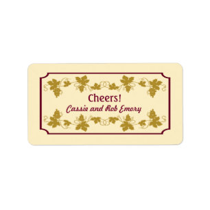 Personalisierte Weinstock-Wein-Aufkleber Adressaufkleber