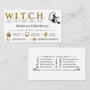 Personalisierte Weise Hexe für Hire W.I.T.C.H. Visitenkarte