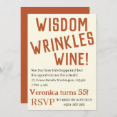 Personalisierte Weisheit Falten Wein lustigen Gebu Einladung (Vorne/Hinten)