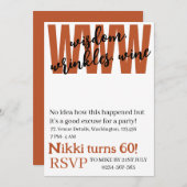 Personalisierte Weisheit, Falten, weinlustiger Geb Einladung (Vorne/Hinten)