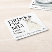 Personalisierte Weiß-Schnauzer-Hundeschehen Rechteckiger Pappuntersetzer (angewinkelt)