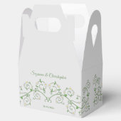 Personalisierte Weißblütenpflanze Herzgraue Gabel Geschenkschachtel (Geöffnet)