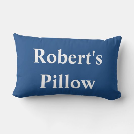 personalisierte WEISSE ALPHABET auf BLUE Kissen (Rückseite)