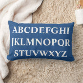 personalisierte WEISSE ALPHABET auf BLUE Kissen (Decke)