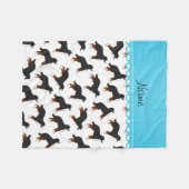 Personalisierte weiße Bernese Gebirgsnamenshunde Fleecedecke (Vorderseite (Horizontal))