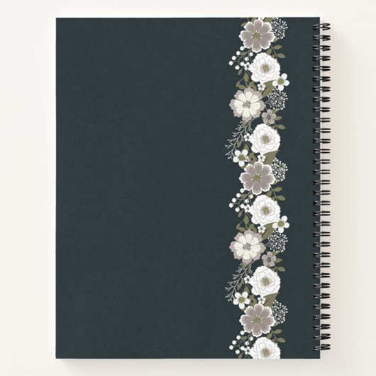 Personalisierte weiße Blume Notizblock (Rückseite)