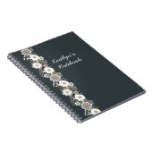 Personalisierte weiße Blume Notizblock (Rechte Seite)