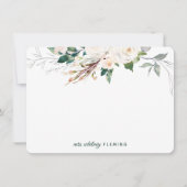 Personalisierte Weiße Blumengrün Frau. Mitteilungskarte (Vorderseite)
