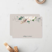 Personalisierte Weiße Blumengrün Frau. Mitteilungskarte (Vorderseite/Rückseite Beispiel)