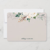 Personalisierte Weiße Blumengrün Frau. Mitteilungskarte (Vorderseite)