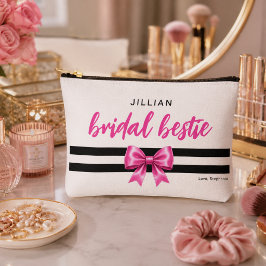 Personalisierte Weiße Braut Beste Freundin Brautju Zubehörtasche