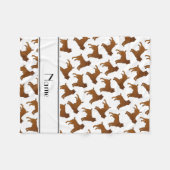 Personalisierte weiße Brüssel griffon Namenshunde Fleecedecke (Vorderseite (Horizontal))