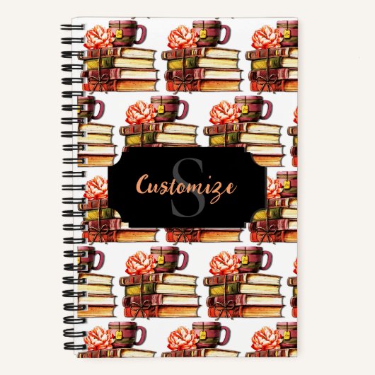 Personalisierte weiße Bücher und Tee (Vorderseite)