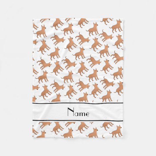 Personalisierte weiße Chihuahuanamenshunde Fleecedecke (Vorderseite)
