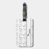 Personalisierte weiße dalmatinische Namenshunde Gepäckanhänger (Rückseite vertikal)