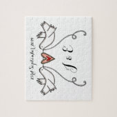 Personalisierte weiße Doves Wedding Jigsaw Puzzle (Vertikal)