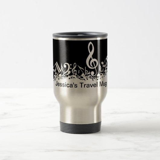 Personalisierte weiße durcheinandergebrachte reisebecher (Mittel)