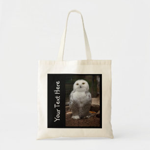 Personalisierte weiße Eulen-Tasche Tragetasche
