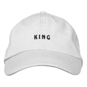 Personalisierte weiße Farbe-Hut König benutzerdefi Bestickte Baseballkappe