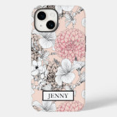 PERSONALISIERTE WEISSE FLORALE WILDBLUME IPHONE 14 Case-Mate iPhone HÜLLE (Rückseite)