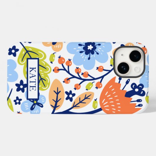 PERSONALISIERTE WEISSE FLUSSSCANDI-WILDBLUMEN Case-Mate iPhone HÜLLE (Rückseite (Horizontal))