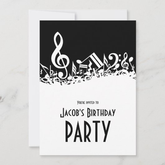 Personalisierte weiße gerodelte Musikereignisse au Einladung (Vorderseite)