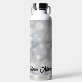 Personalisierte weiße Glitzern Trinkflasche (Vorderseite)