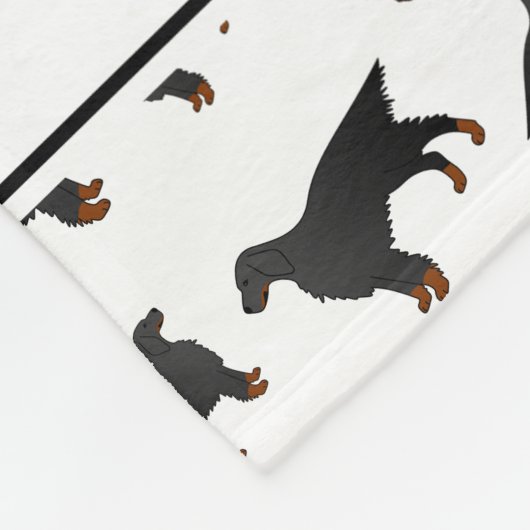 Personalisierte weiße Gordon-Setzernamenshunde Fleecedecke (Ecke)