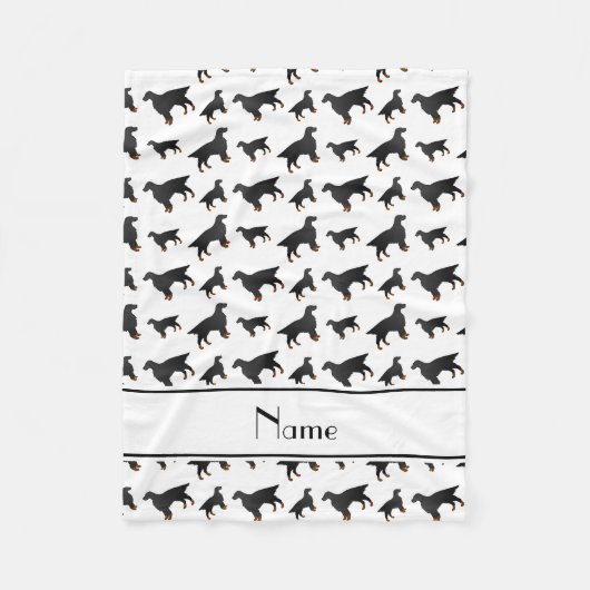 Personalisierte weiße Gordon-Setzernamenshunde Fleecedecke (Vorderseite)