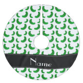 Personalisierte weiße grüne Namensessiggurken Polyester Weihnachtsbaumdecke (Vorderseite)