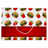 Personalisierte weiße Hamburgernamensfischrogen Große Geschenktüte (Rückseite)